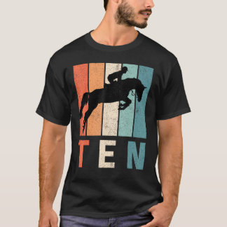 T-shirt 10e anniversaire Retro Horse Rider Garçons Filles