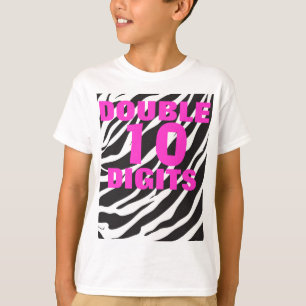 T-shirt 10ème anniversaire - zèbre et roses indien T à
