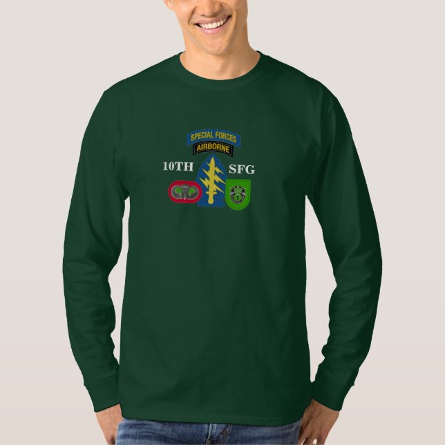 T-shirt 10ème CHEMISE de GROUPE de FORCES SPÉCIALES (Devant)