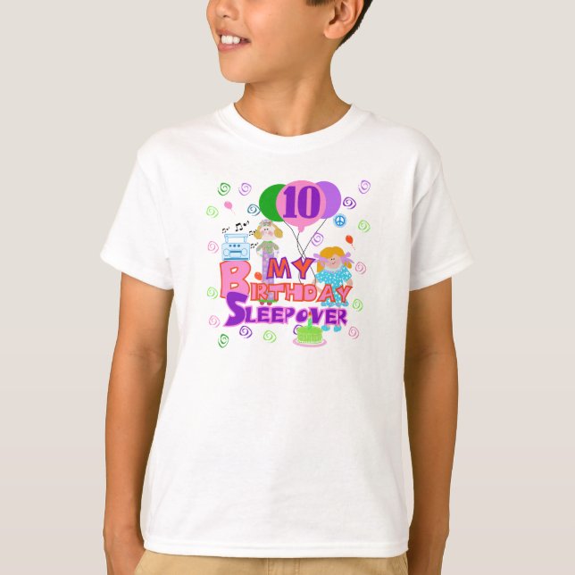 T-shirt 10ème Sleepover d'anniversaire (Devant)