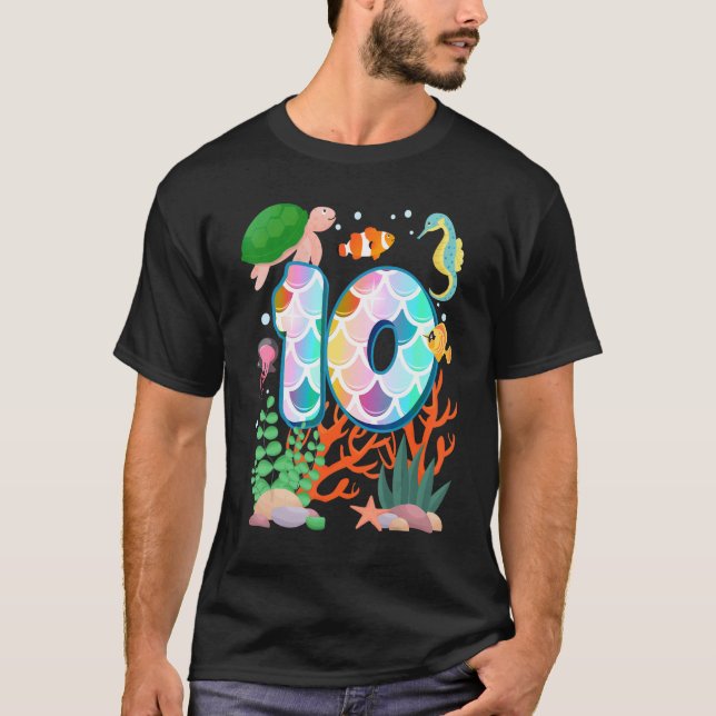 T-shirt 10th Birthday Fish Tetra Aquarium Underwater Birth (Devant)