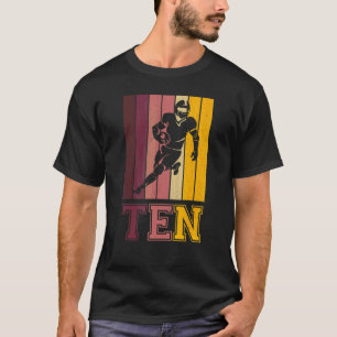 T-shirt 10th Birthday For Boys Football Player 10 Years O