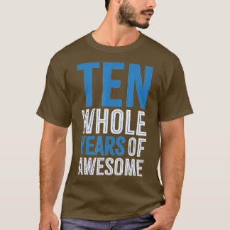 T-shirt 10th Birthday  Gift Boy Age 10 Ten Year Old Boys S