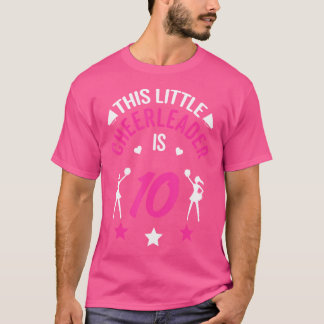 T-shirt 10Th Birthday This Little Cheerleader Is 10 Cheerl