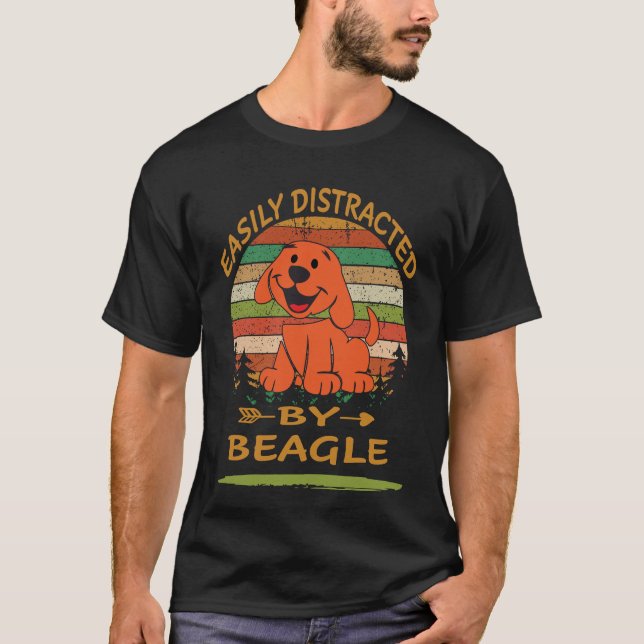 T-shirt 111 Facilement Distrait Par Le Beagle (Devant)