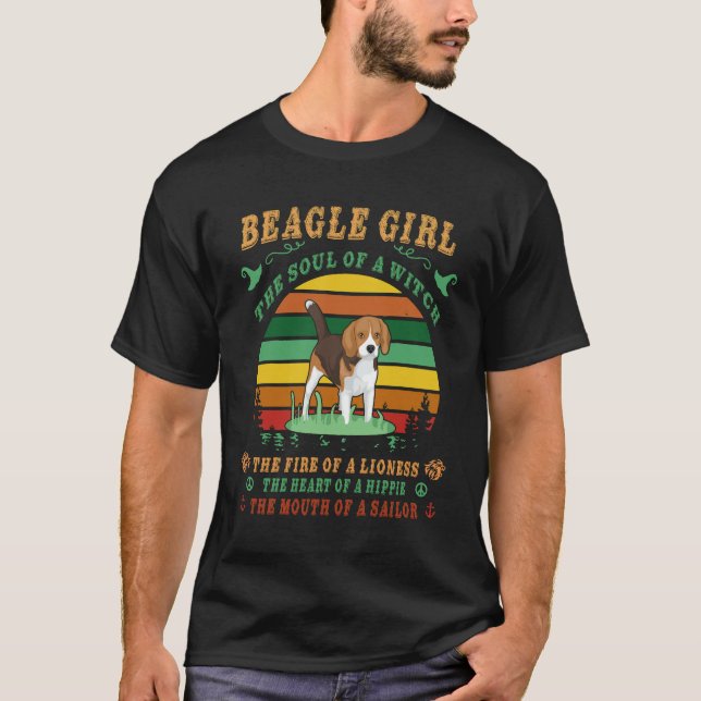 T-shirt 117 Fille Beagle l'âme le feu le coeur le mou (Devant)
