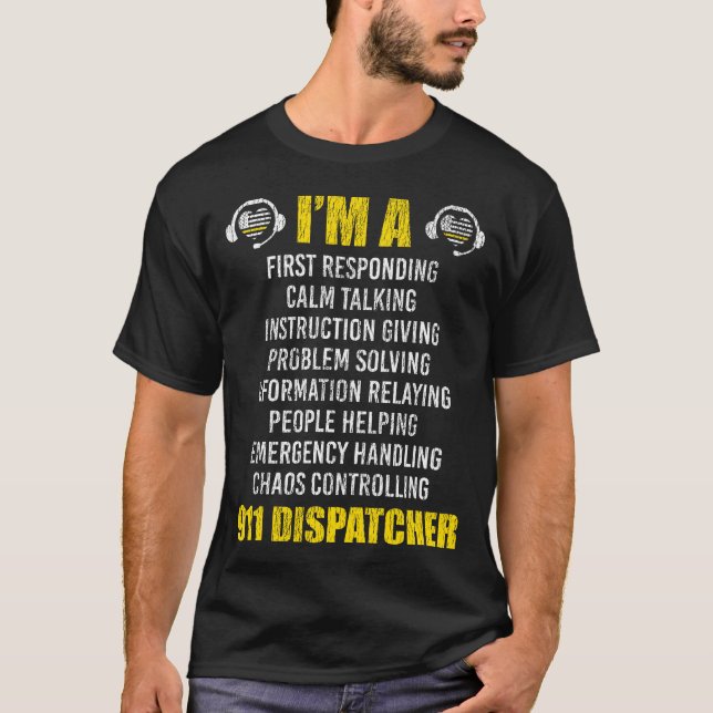T-shirt 1191 Dispatcher Thin Gold Line I'm A First (Devant)
