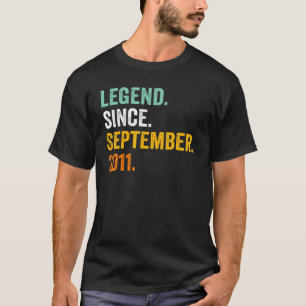 T-shirt 11 ans 11e anniversaire Légende depuis septembre