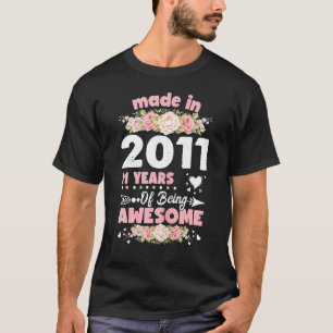 T-shirt 11 ans 11e anniversaire Né en 2011 Femmes Gir