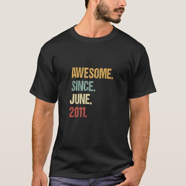 T-shirt 11 Ans Awesome depuis Juin 2011 11e Anniversaire (Devant)