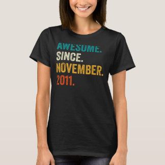 T-shirt 11 Ans Awesome Depuis Novembre 2011 11th Bir