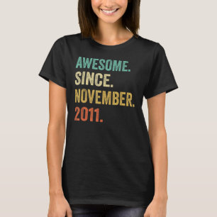T-shirt 11 Ans Awesome Depuis Novembre 2011 11th Bir