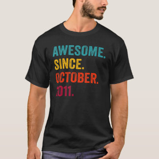 T-shirt 11 Ans Awesome Depuis Octobre 2011 11e Anniversair