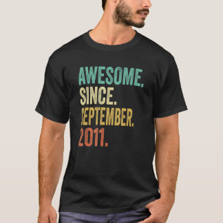 T-shirt 11 Ans Awesome Septembre 2011 11e Anniversaire