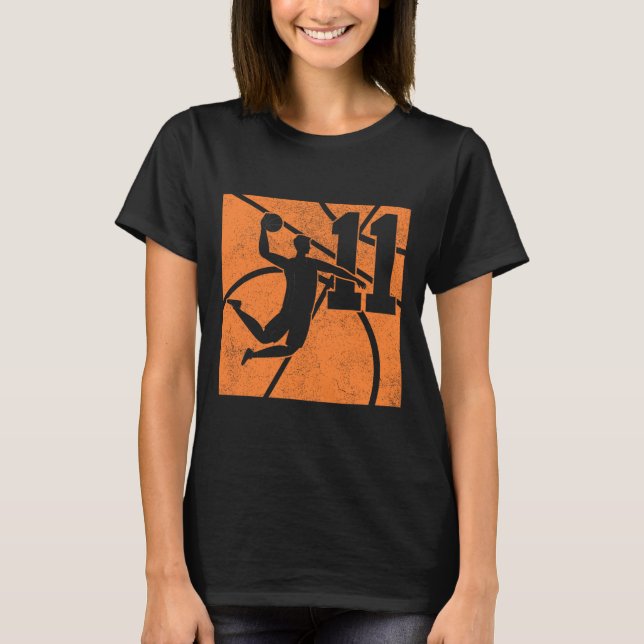 T-shirt 11 Ans Basketball Dunk 11e Anniversaire Fête E (Devant)