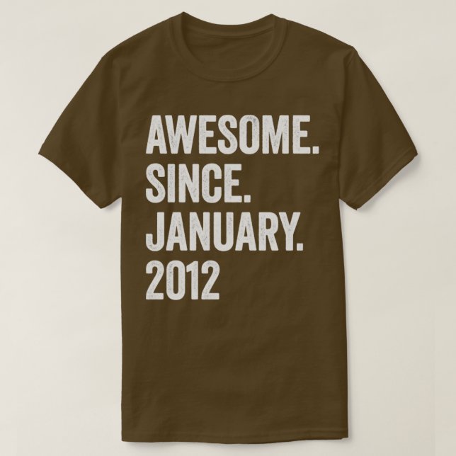 T-shirt 11 ans d'émerveillement depuis janvier 2012 11e an (Design devant)