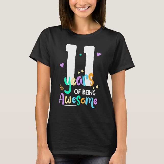 T-shirt 11 Ans D'Être Awesome Anniversaire Onzième 11e B (Devant)