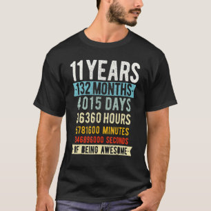 T-shirt 11 Ans D'Être Impressionnant 132 Mois Onzième Birt