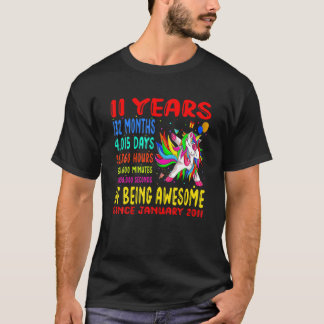 T-shirt 11 Ans D'Être Un Magnifique 11E Anniversaire Enfan