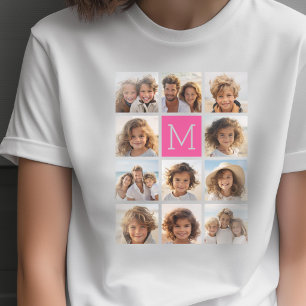 T-shirt 11 Collage de photos - Grille minimale avec texte