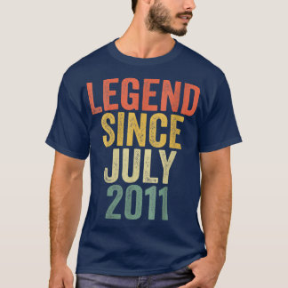 T-shirt 11 Years Old Gifts Legend Since July 2011 11th Bir