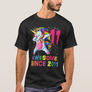 T-shirt 11 Years Unicorn Dabbing 11th Birthday Girl Unicor
