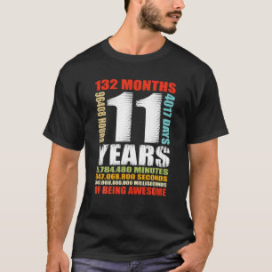T-shirt 11E Anniversaire 11 Ans Garçons Filles Enfants Êtr