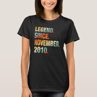 T-shirt 11e anniversaire 11 ans légende depuis le 20 novem