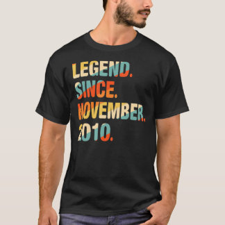 T-shirt 11e anniversaire 11 ans légende depuis le 20 novem