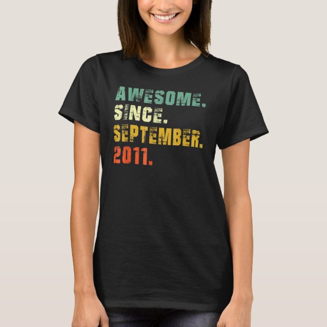 T-shirt 11e anniversaire 11 ans stupéfiant depuis septembr (Devant)