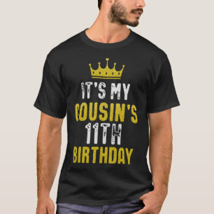 T-shirt 11e Anniversaire De Couronne Jaune Pour Cousin De