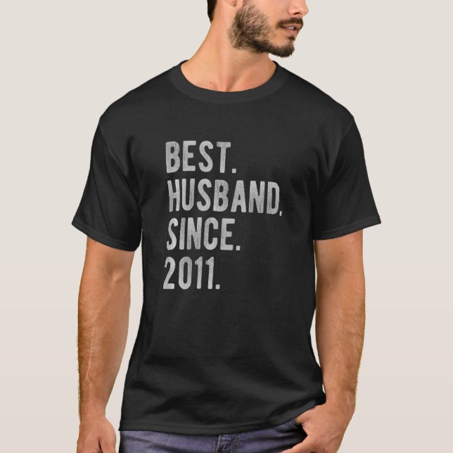 T-shirt 11e anniversaire de Mariage pour lui meilleur mari (Devant)