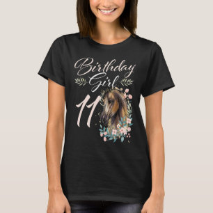 T-shirt 11e anniversaire fille cheval 11 ans Anniversaire