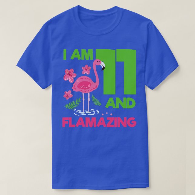 T-shirt 11e anniversaire Flamant rose 2 (Design devant)