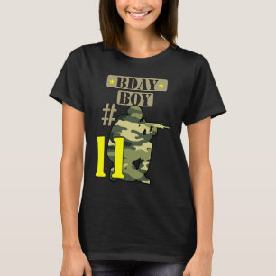 T-shirt 11E Anniversaire Garçon Camo Onze ans Camouflage