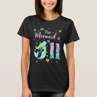 T-shirt 11e Anniversaire La Sirène Est Un Pour Les Filles 