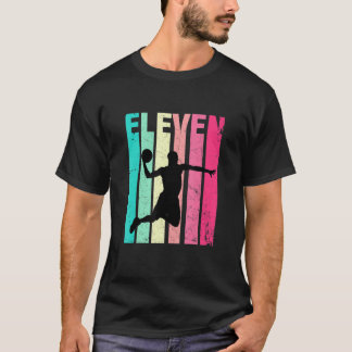 T-shirt 11e Birthday Retro Basketball 11 Years Old Birthd