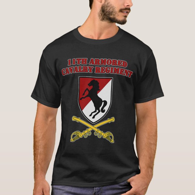 T-shirt 11e Régiment de cavalerie blindée pour les vétéran (Devant)