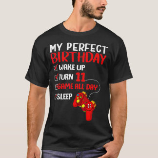 T-shirt 11ème Anniversaire Parfait Jeu 11 Ans Jeu Bo