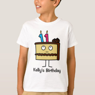 T-shirt 11ème Gâteau d'anniversaire avec des bougies