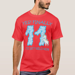 T-shirt 11ème Onze Anniversaire Gâteau Unicorn Ballons He
