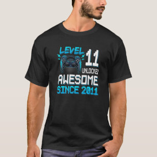 T-shirt 11th Birthday Level 11 Unlocked Awesome 2011
