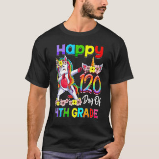 T-shirt 120 Days Of 4th Grade - 120th Day Of School Dabbin