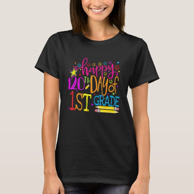 T-shirt 120 Days Smarter First Grade 120th Day Of School 1 (Devant)