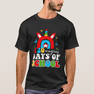 T-shirt 120 magical days of School Unicorn Rainbow