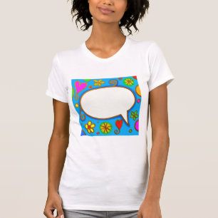 T-SHIRT 1246 CUTE COEURS DE FILLE FLEURS DISCOURS BUBBLE C