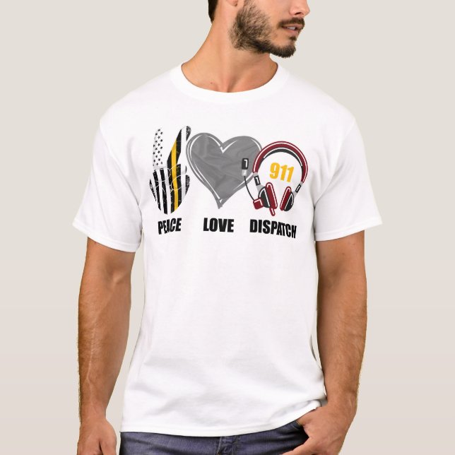 T-shirt 1251 Dispatcher Thin Gold Line Peace Love Dispatch (Devant)