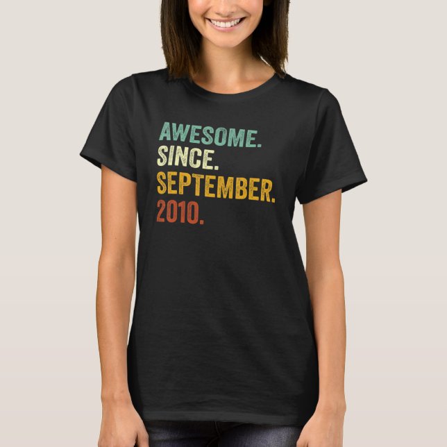 T-shirt 12 Ans 12 Anniversaire Awesome depuis Septembre (Devant)