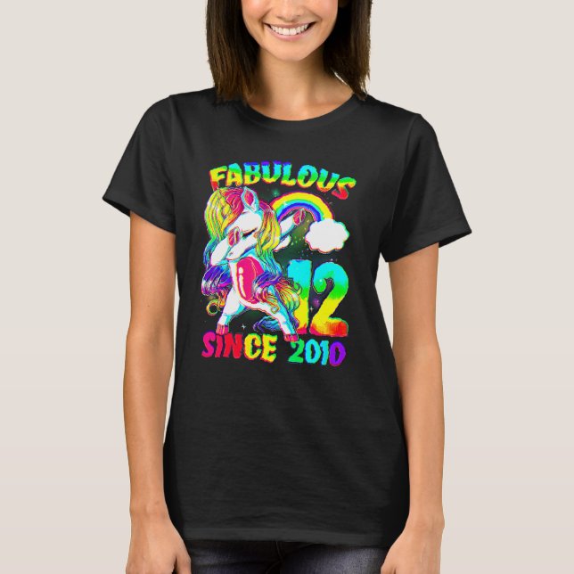 T-shirt 12 Ans 12e Anniversaire Unicorn Fabuleuse S (Devant)