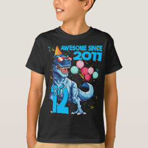 T-shirt 12 Ans 12ème anniversaire Dinosaur Boy Party 2011